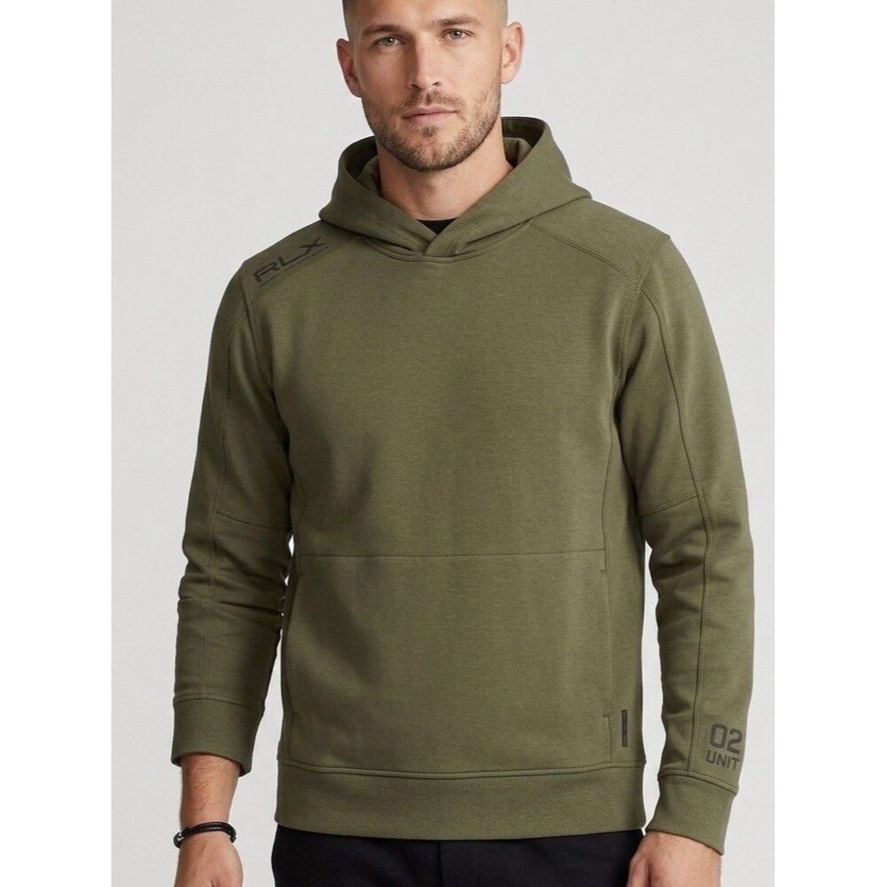 Ralph Lauren RLX Hoodie Men Small Olive Green Pullover Sweatshirt 02 Unit EUC